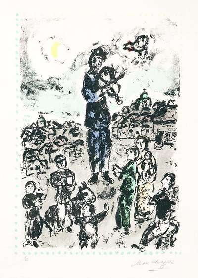 Concert In The Square - Signed Print by Marc Chagall 1983 - MyArtBroker