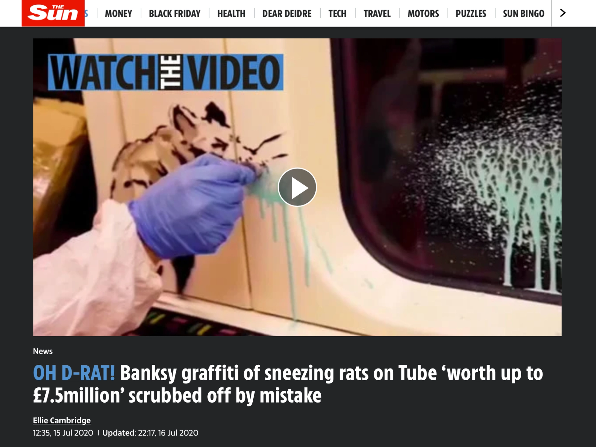The Sun - Banksy Sneezing Rats - MyArtBroker