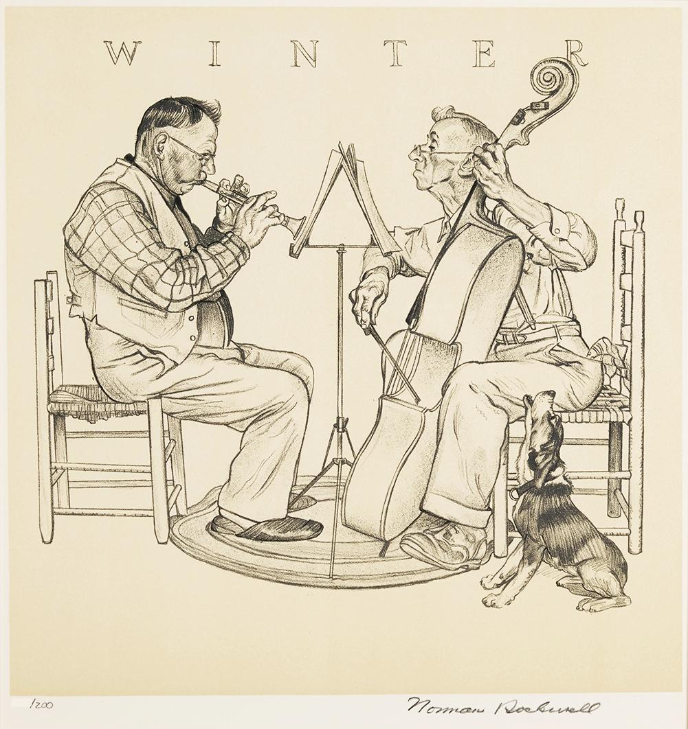 Norman Rockwell Winter (Signed Print) 1974 | For Sale