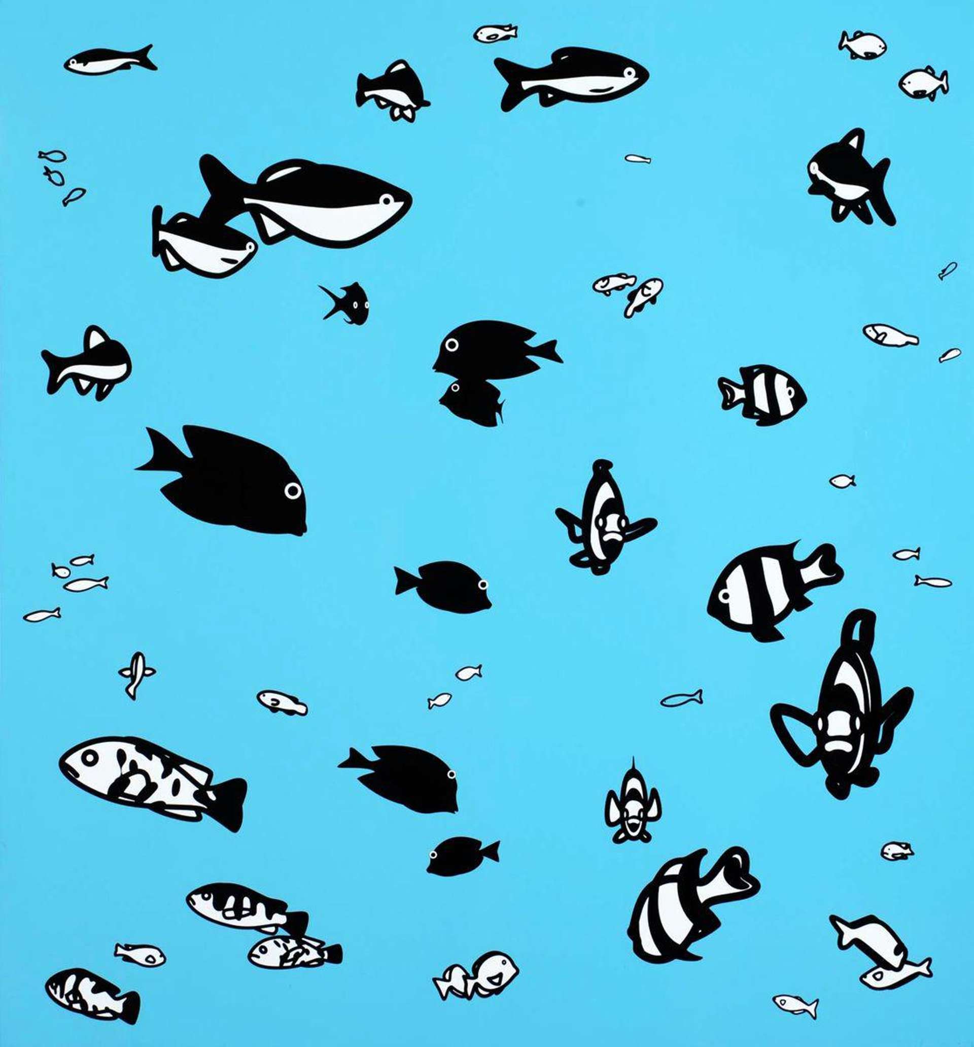We Swam Amongst The Fishes 5 - Signed Print by Julian Opie 2003 - MyArtBroker
