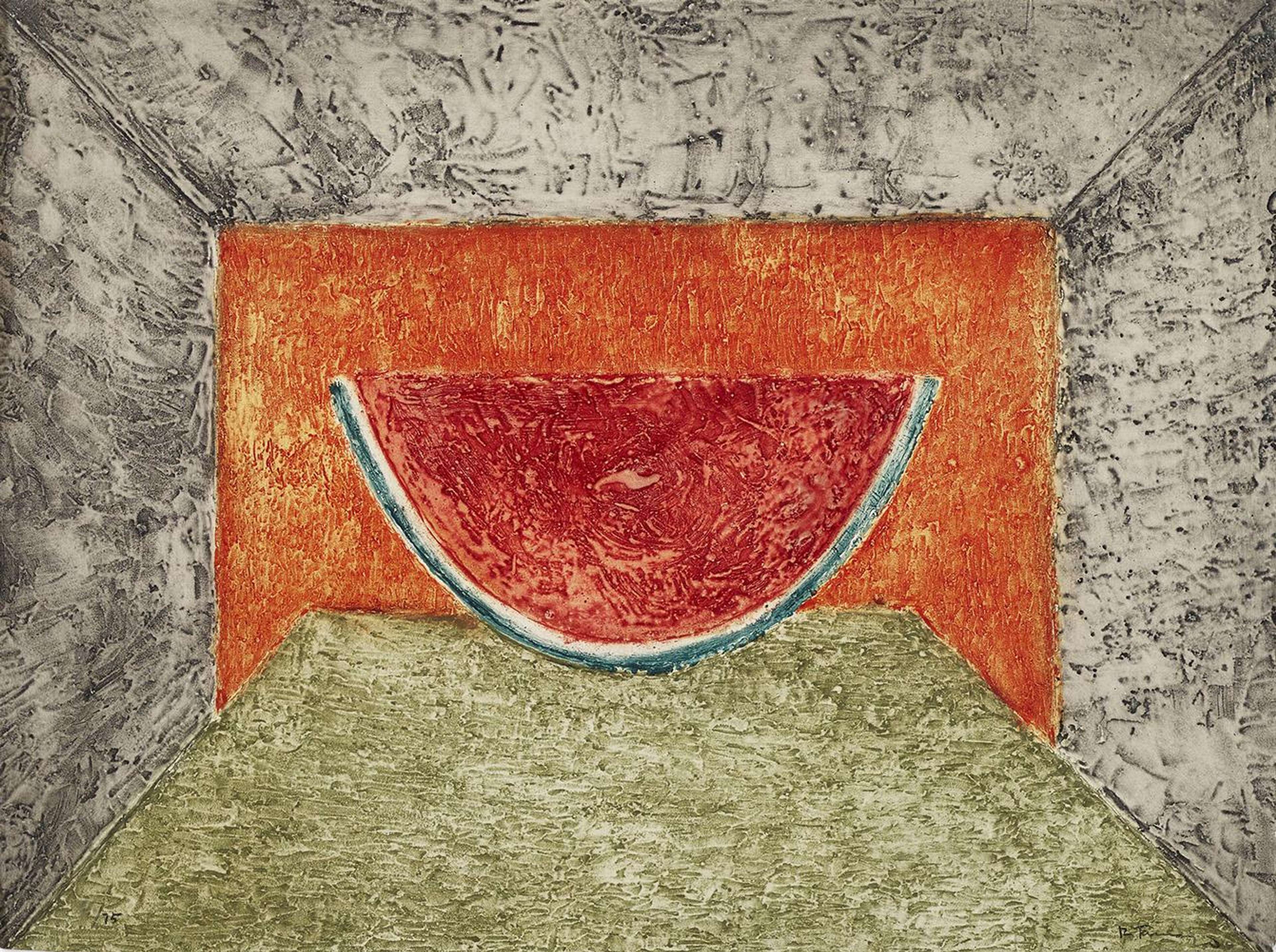 Interior Con Sandia - Signed Print by Rufino Tamayo 1975 - MyArtBroker