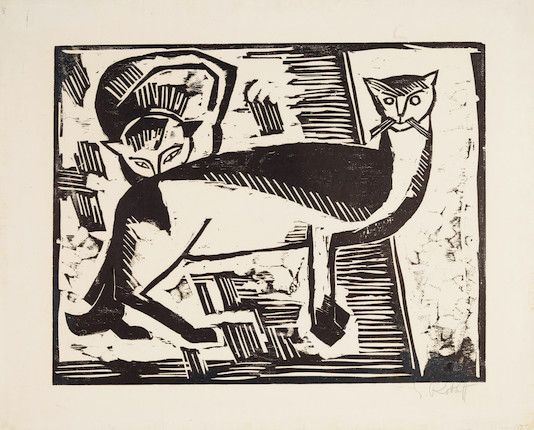 Karl Schmidt-Rottluff Katzen (Signed Print) 1915 | MyArtBroker