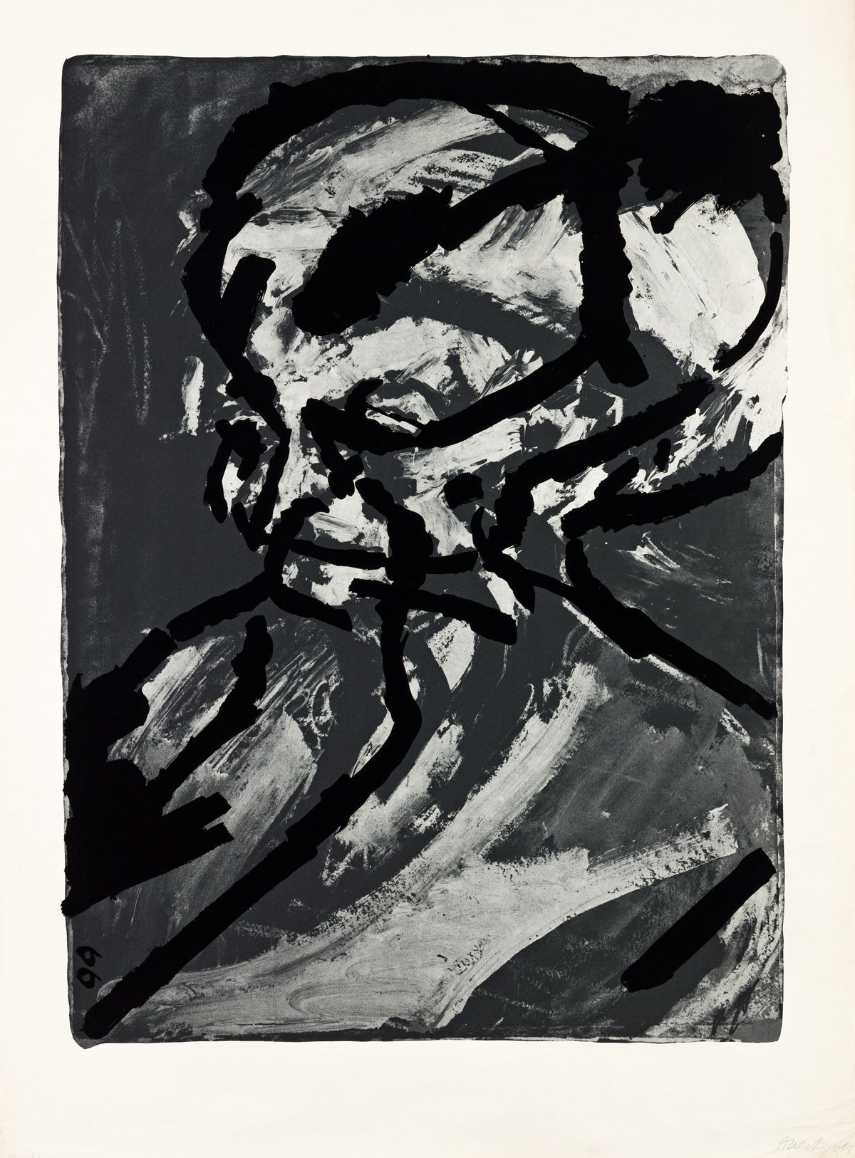 Frank Auerbach Head Of G. B. (Signed Print) 1966 | MyArtBroker
