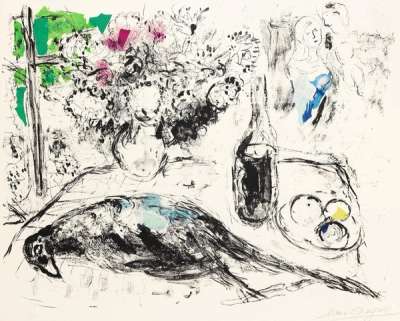 Marc Chagall: Le Faisan Mourlot - Signed Print