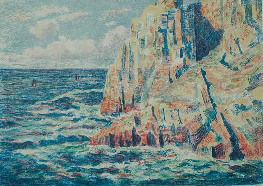Maximilien Luce Les Rouchers Rouge Ou La Mer A Camaret (Signed