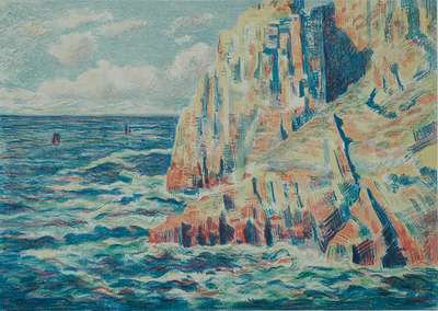 Les Rouchers Rouge Ou La Mer A Camaret - Signed Print by Maximilien Luce 1895 - MyArtBroker