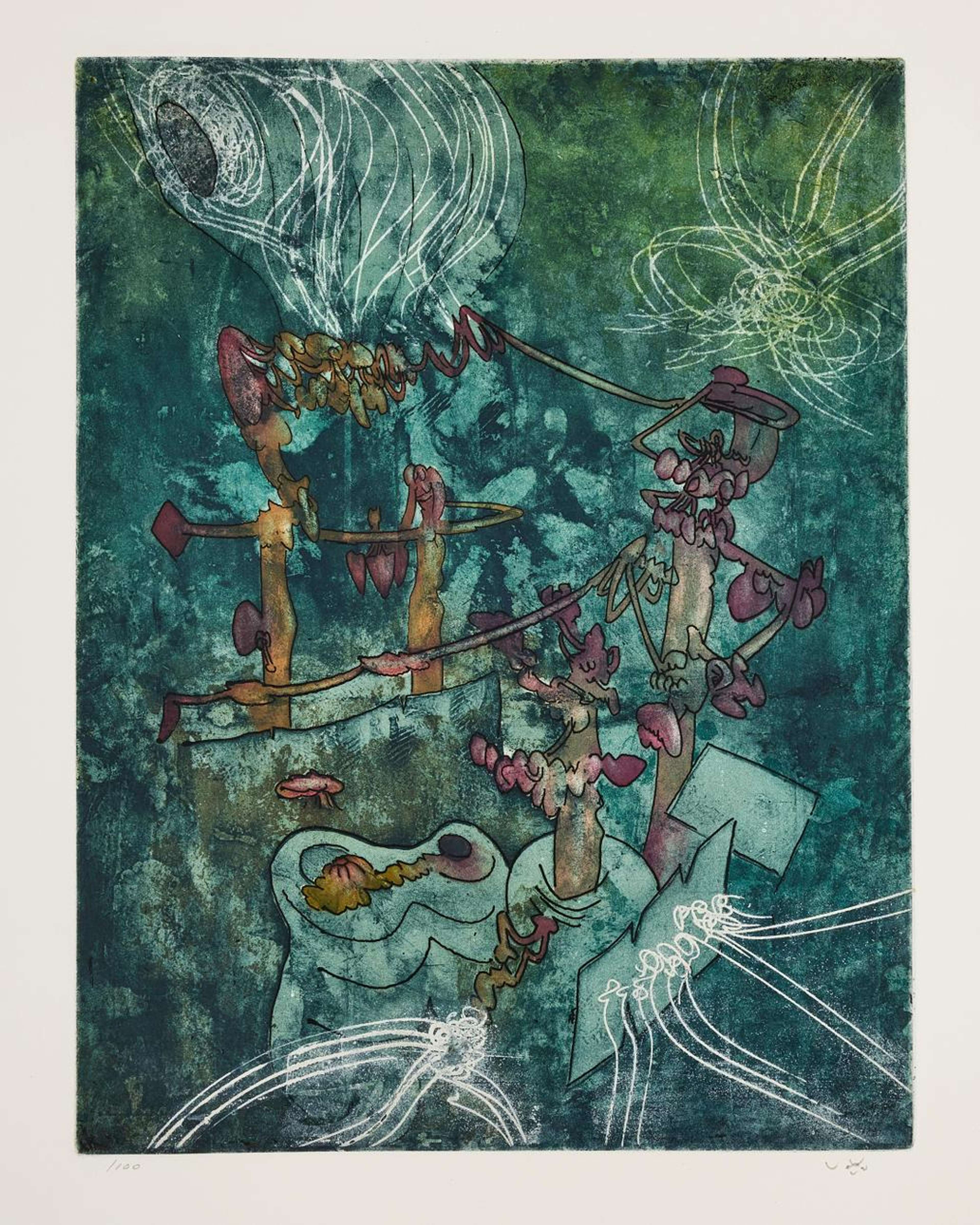 Plate 7, Hom'mère (Chaosmos) - Signed Print by Roberto Matta 1975 - MyArtBroker