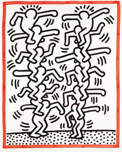 Three Lithographs 3 - Signed Print by Keith Haring 1985 - MyArtBroker