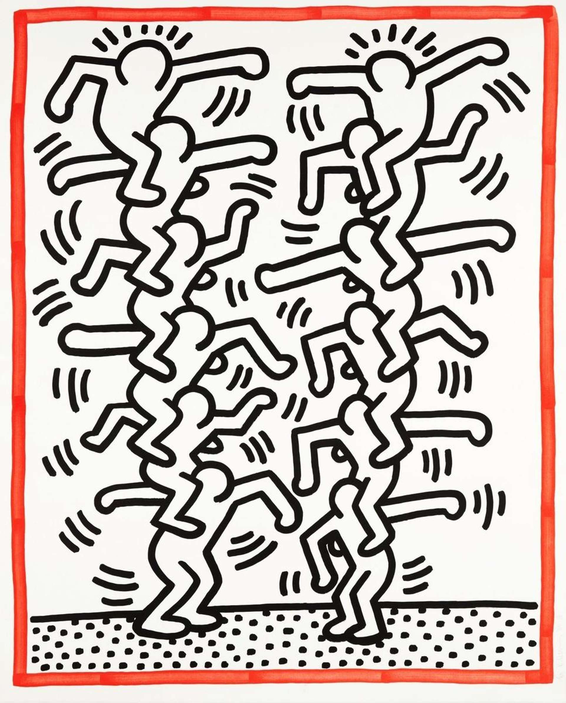 Keith Haring: Three Lithographs 3 - Signed Print