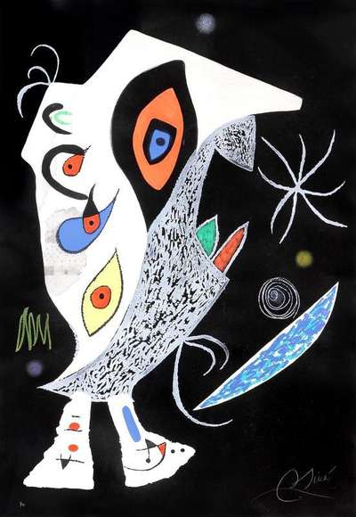 Barbare Dans La Nuit - Signed Print by Joan Miró 1976 - MyArtBroker