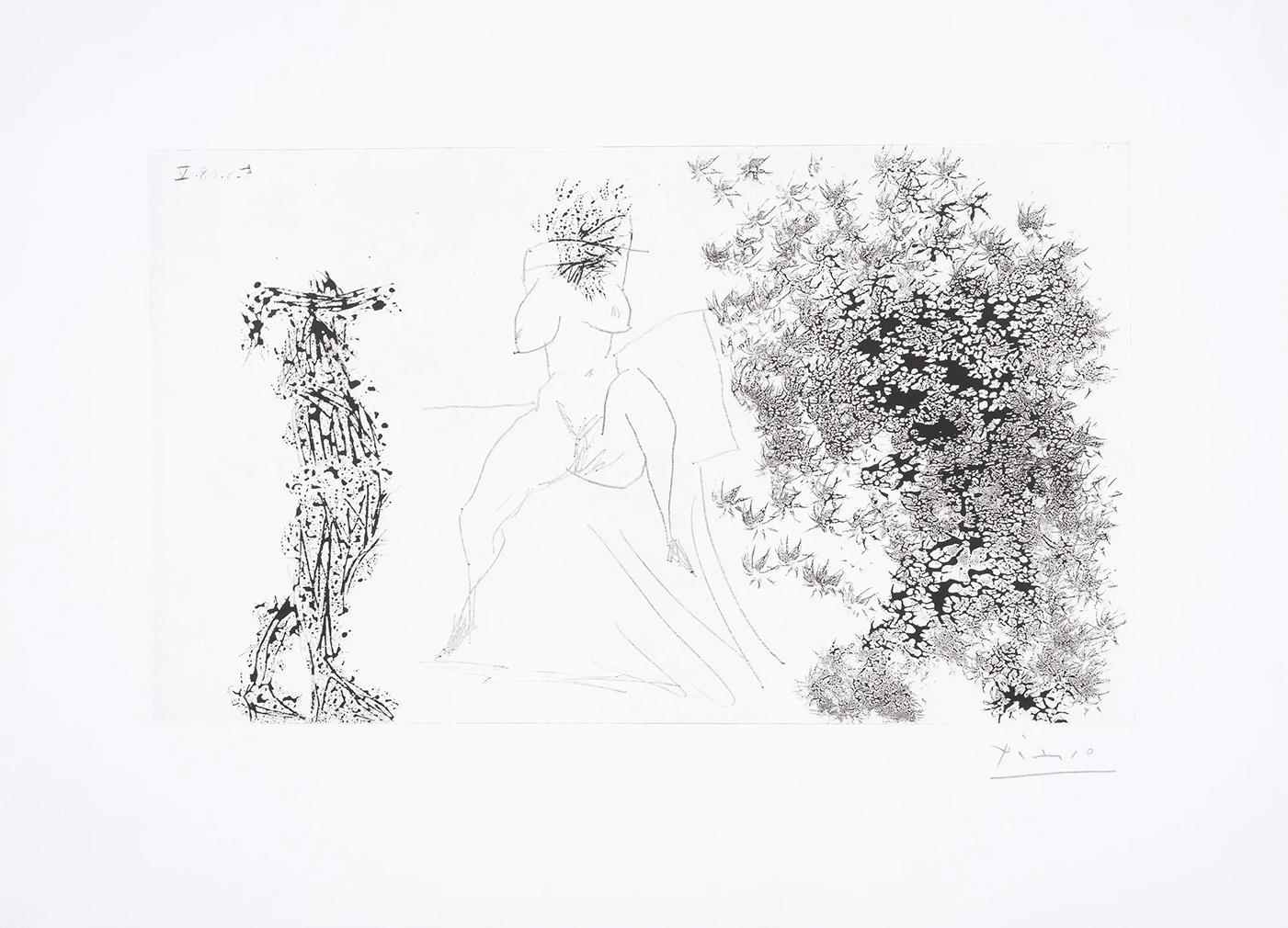 PABLO PICASSO【Faune devoilant une Femme】 Pablo Picasso. Faun Unveiling a Sleeping Girl (Jupiter and