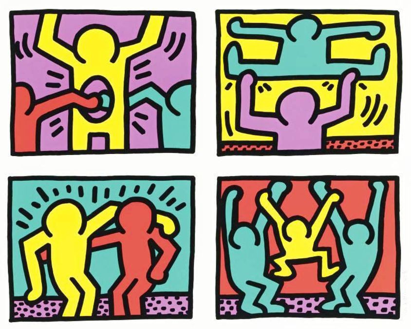 Keith Haring Pop Shop Quad I (Signed Print) 1987