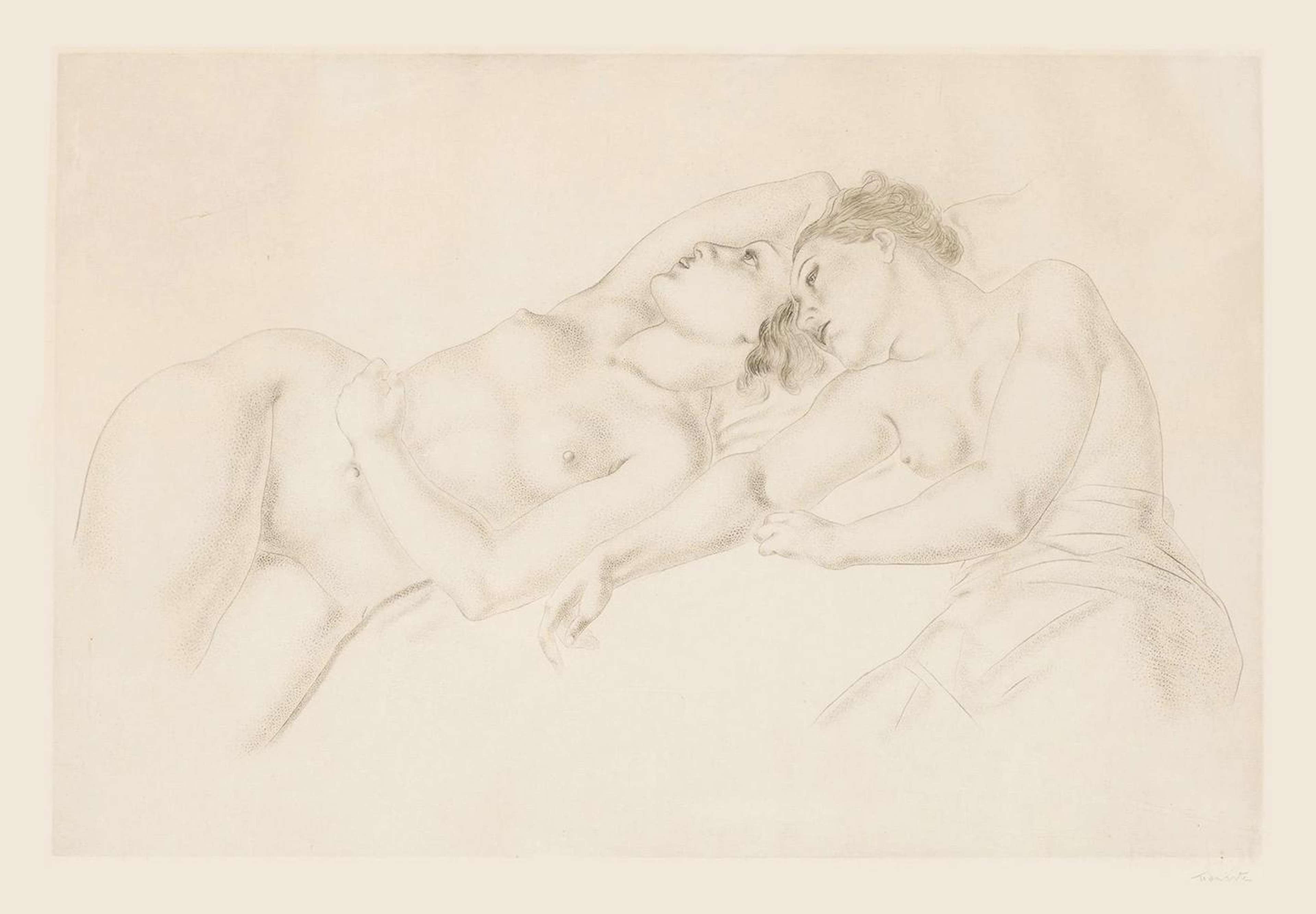 Two Reclining Nudes - Signed Print by Tsuguharu Foujita 1930 - MyArtBroker