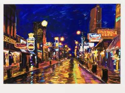 Memphis At Night - Signed Print by Bob Dylan 2022 - MyArtBroker