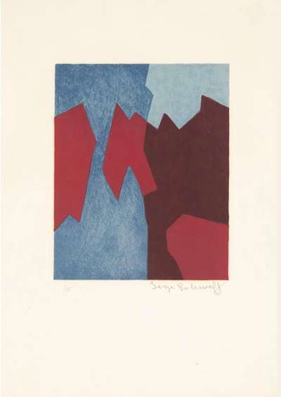 Composition Rouge Et Bleue - Signed Print by Serge Poliakoff 1969 - MyArtBroker