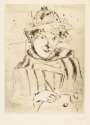 Marc Chagall: Self Portrait With Decorated Hat - Signed Print