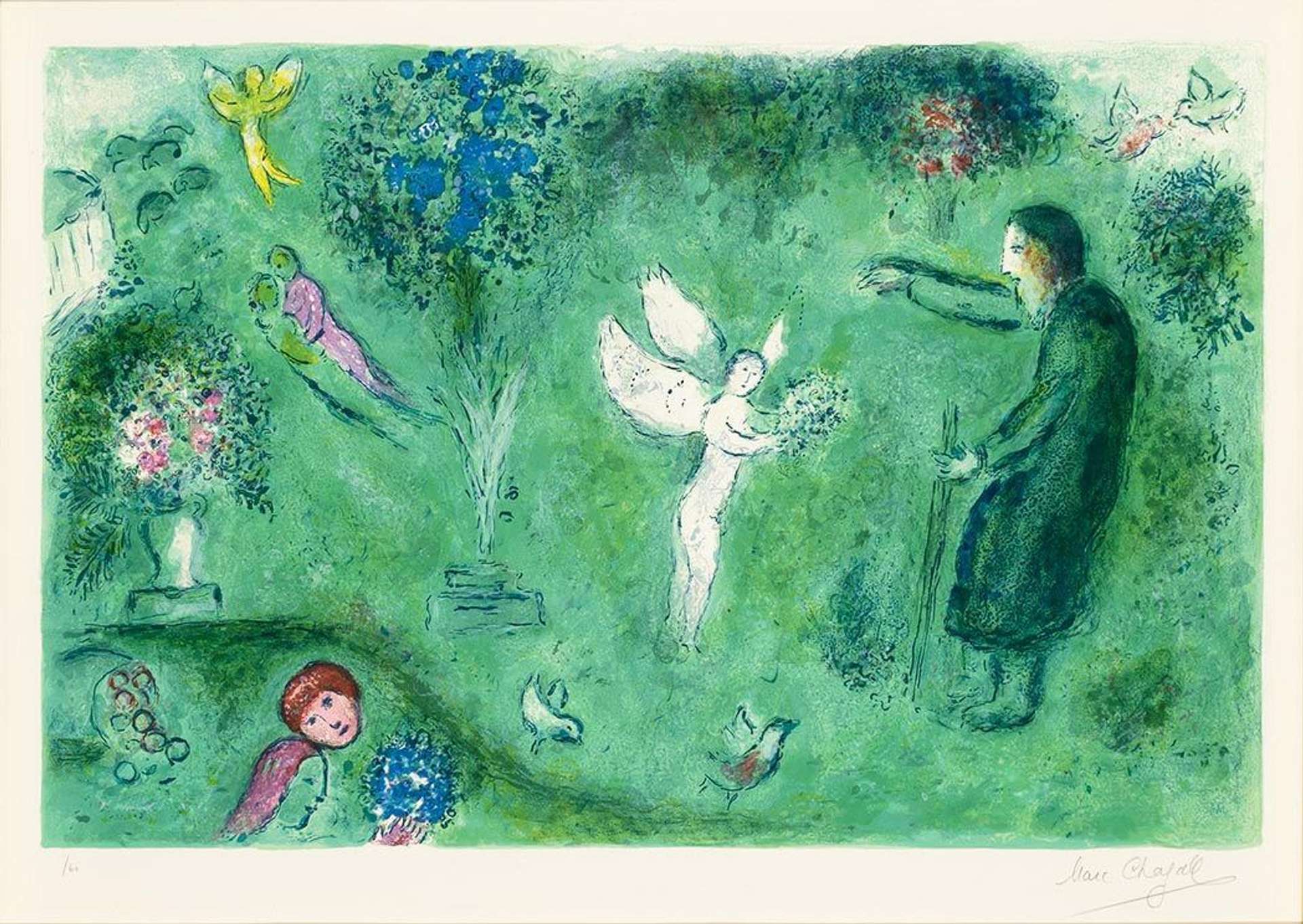 Marc Chagall: Le Verger De Philetas - Signed Print