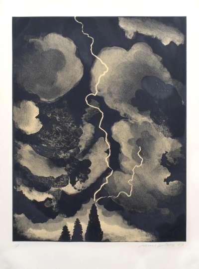 Study Of Lightning Medium - Signed Print by David Hockney 1973 - MyArtBroker