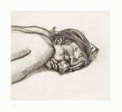 Man Resting - Signed Print by Lucian Freud 1988 - MyArtBroker