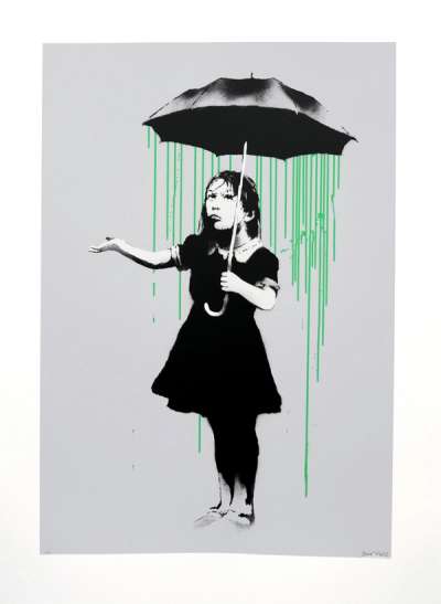 Nola (green rain) - Signed Print by Banksy 2008 - MyArtBroker