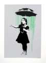 Banksy: Nola (green rain) - Signed Print
