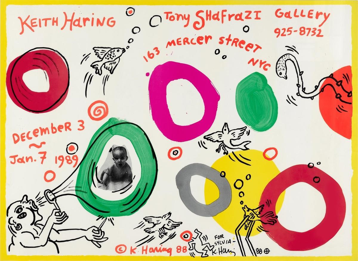 Keith Haring Shafrazi Gallery Exhibition Poster (Signed