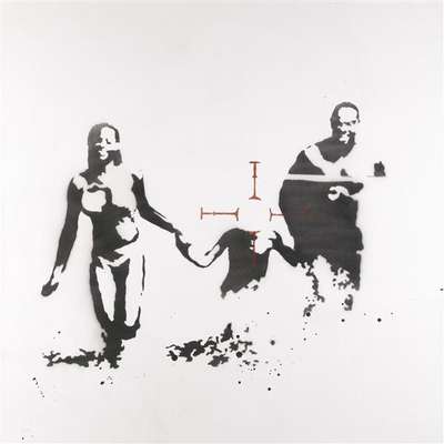 Banksy: Family Target (Family Portrait) - Mixed Media