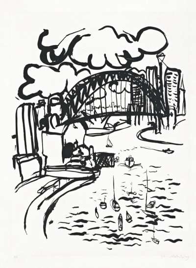 Sydney Harbour - Signed Print by Brett Whiteley 1980 - MyArtBroker