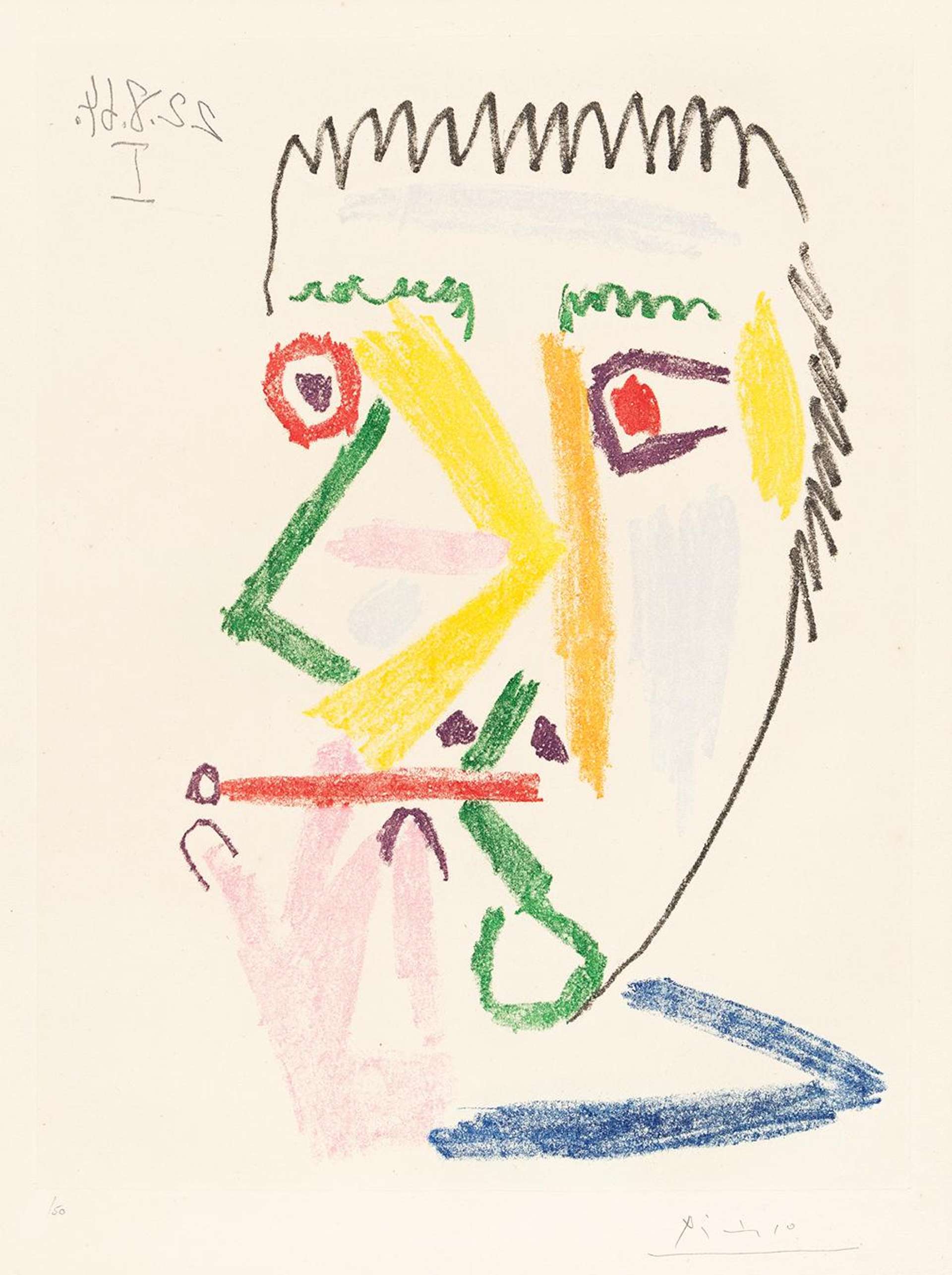 Fumeur À La Cigarette Rouge - Signed Print by Pablo Picasso 1964 - MyArtBroker