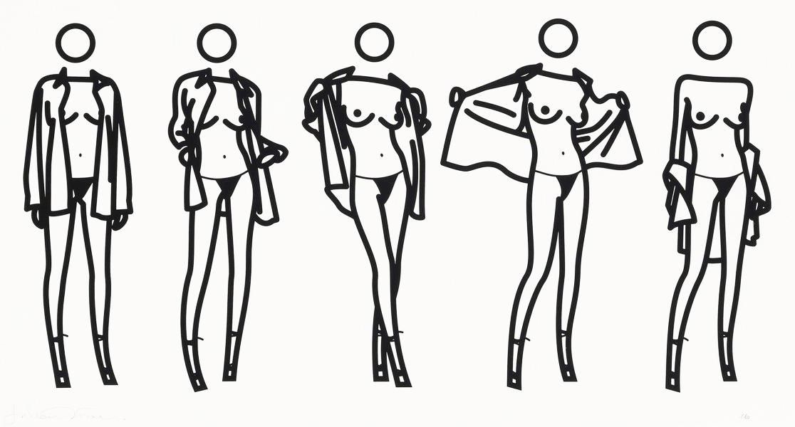 ジュリアンオピー◇Woman taking off man’s shirt Julian Opie Woman Taking Off A Man's Shirt In Five Stages