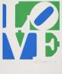 Robert Indiana: The Book Of Love (white, blue and green) - Signed Print