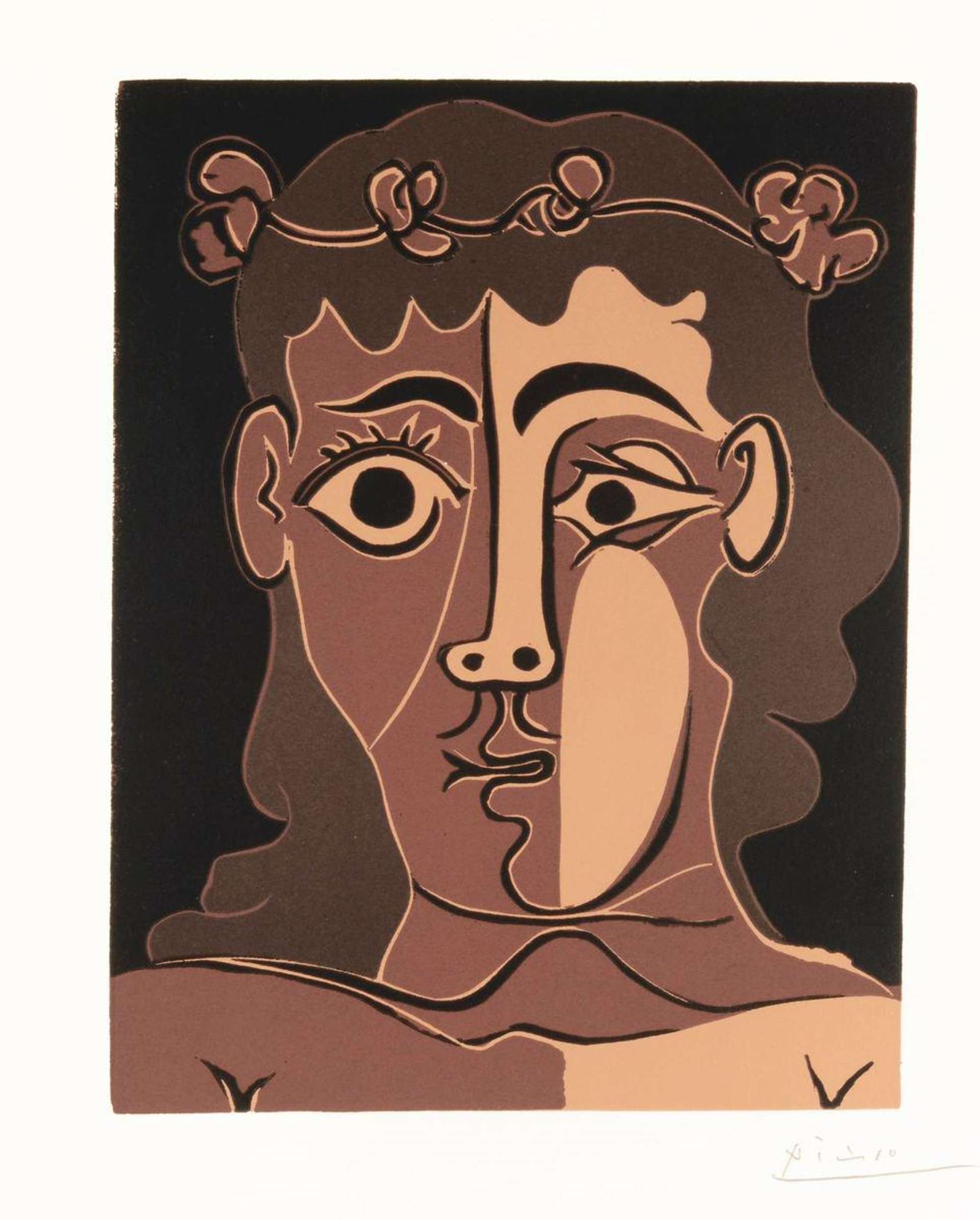 Jeune Homme Couronné De Feuillage - Signed Print by Pablo Picasso 1962 - MyArtBroker