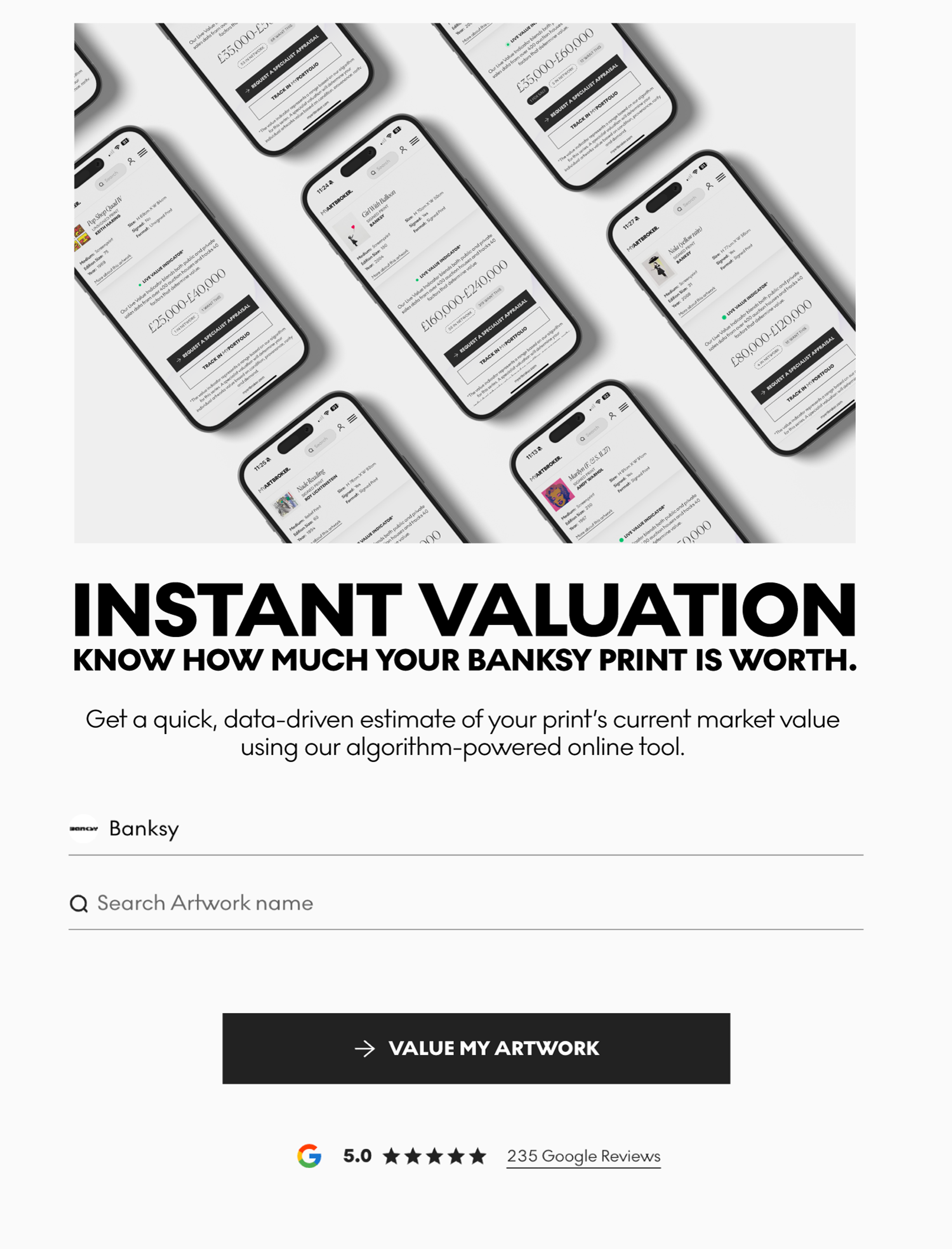 Instant Valuation of your Banksy print