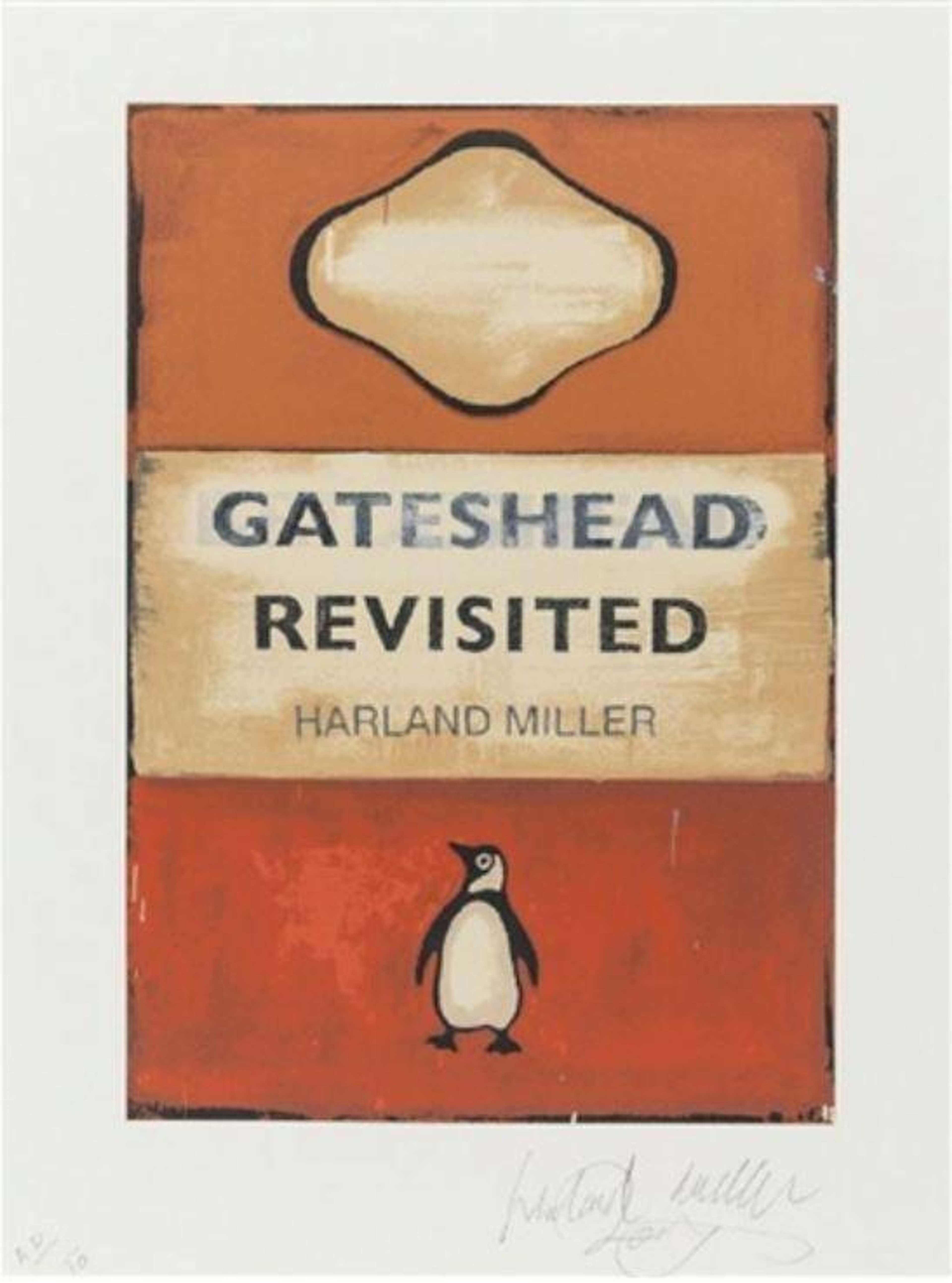  Image of a painted Penguin book cover with the title ‘Gateshead revisited’