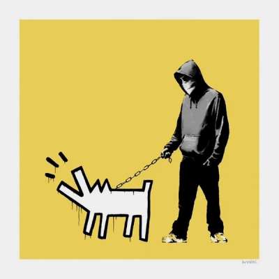 Banksy: Choose Your Weapon (soft yellow) - Signed Print