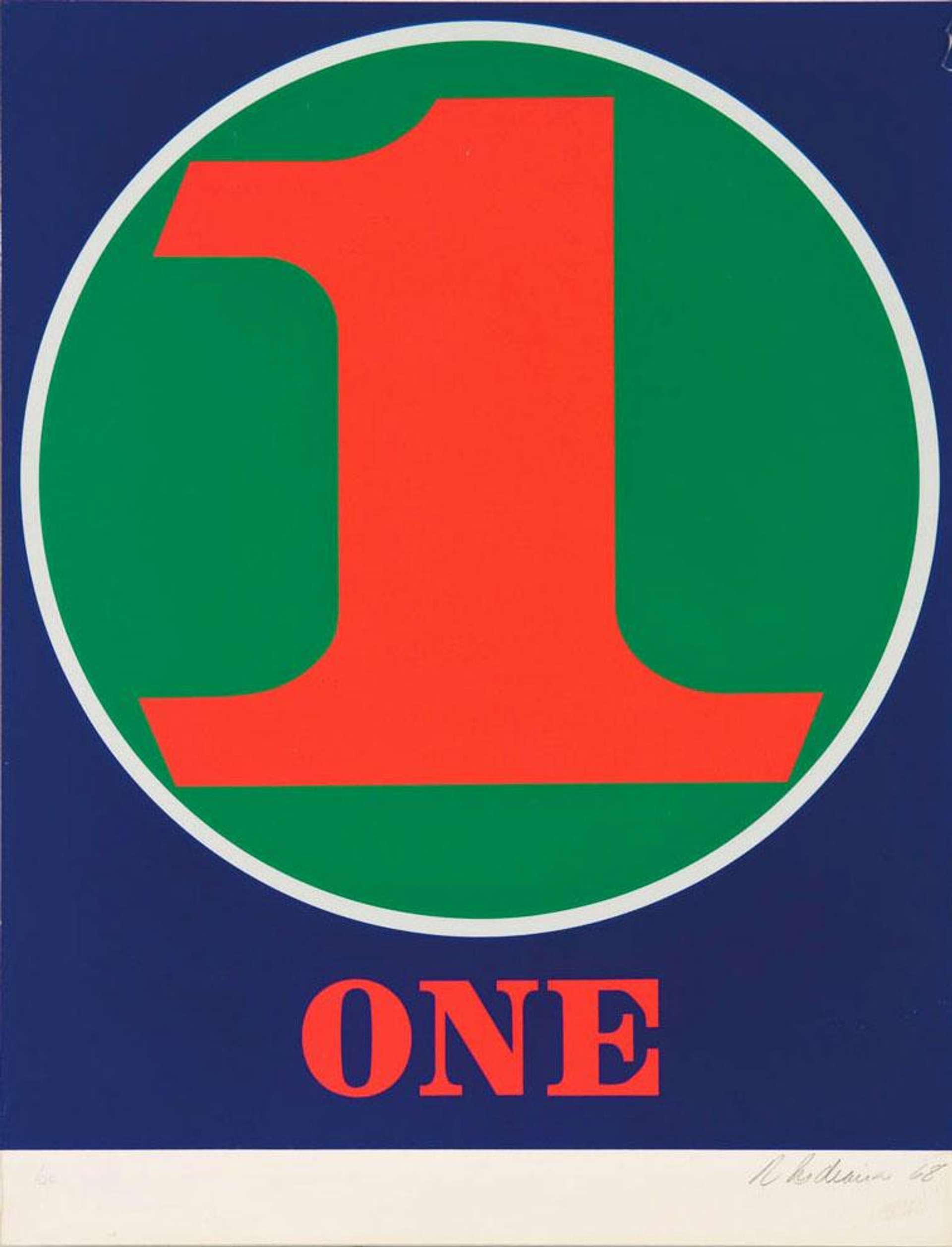 One - Signed Print by Robert Indiana 1968 - MyArtBroker