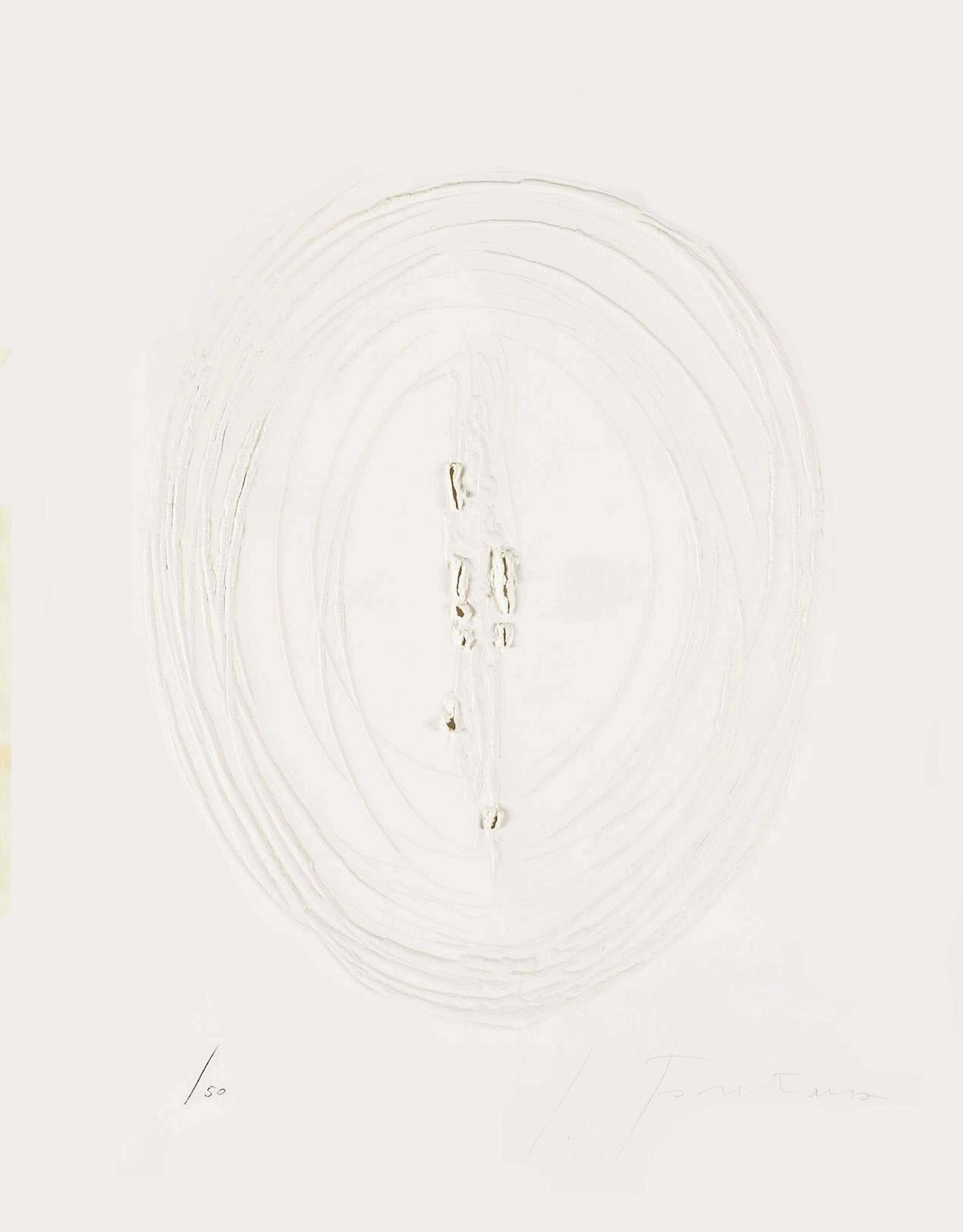 Concetto Spaziale (R. & R. E-22) - Signed Print by Lucio Fontana 1964 - MyArtBroker