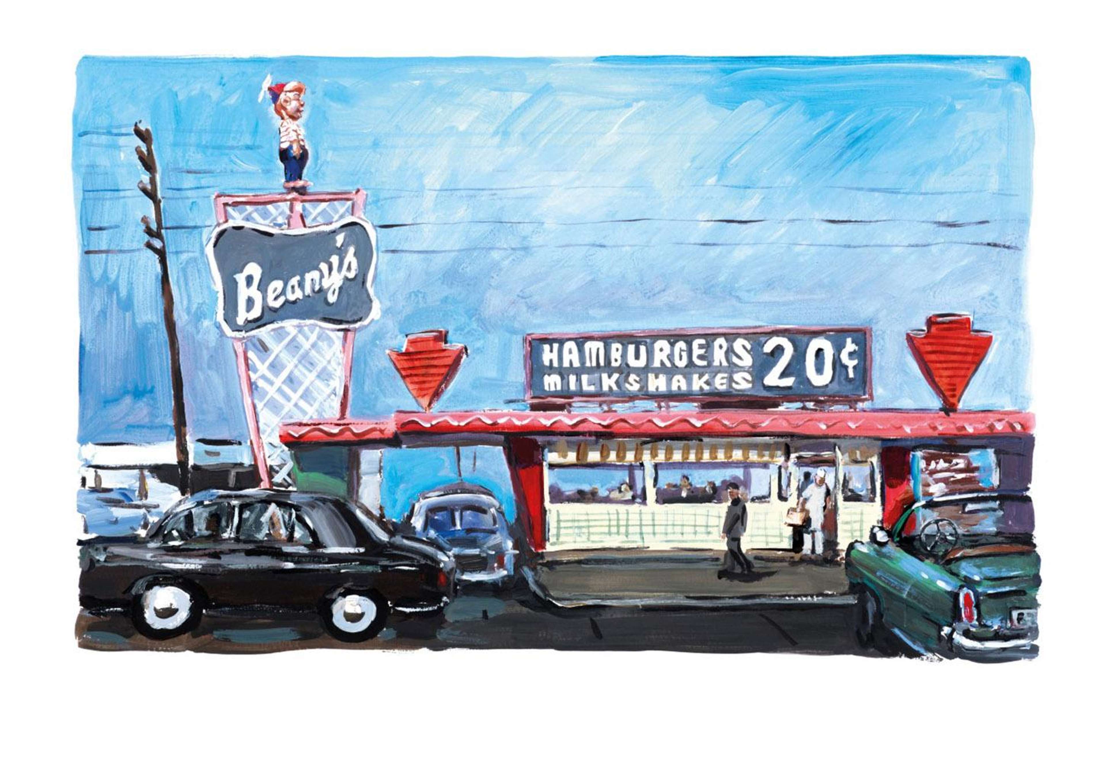 Hamburger Stand, Long Beach - Signed Print by Bob Dylan 2017 - MyArtBroker