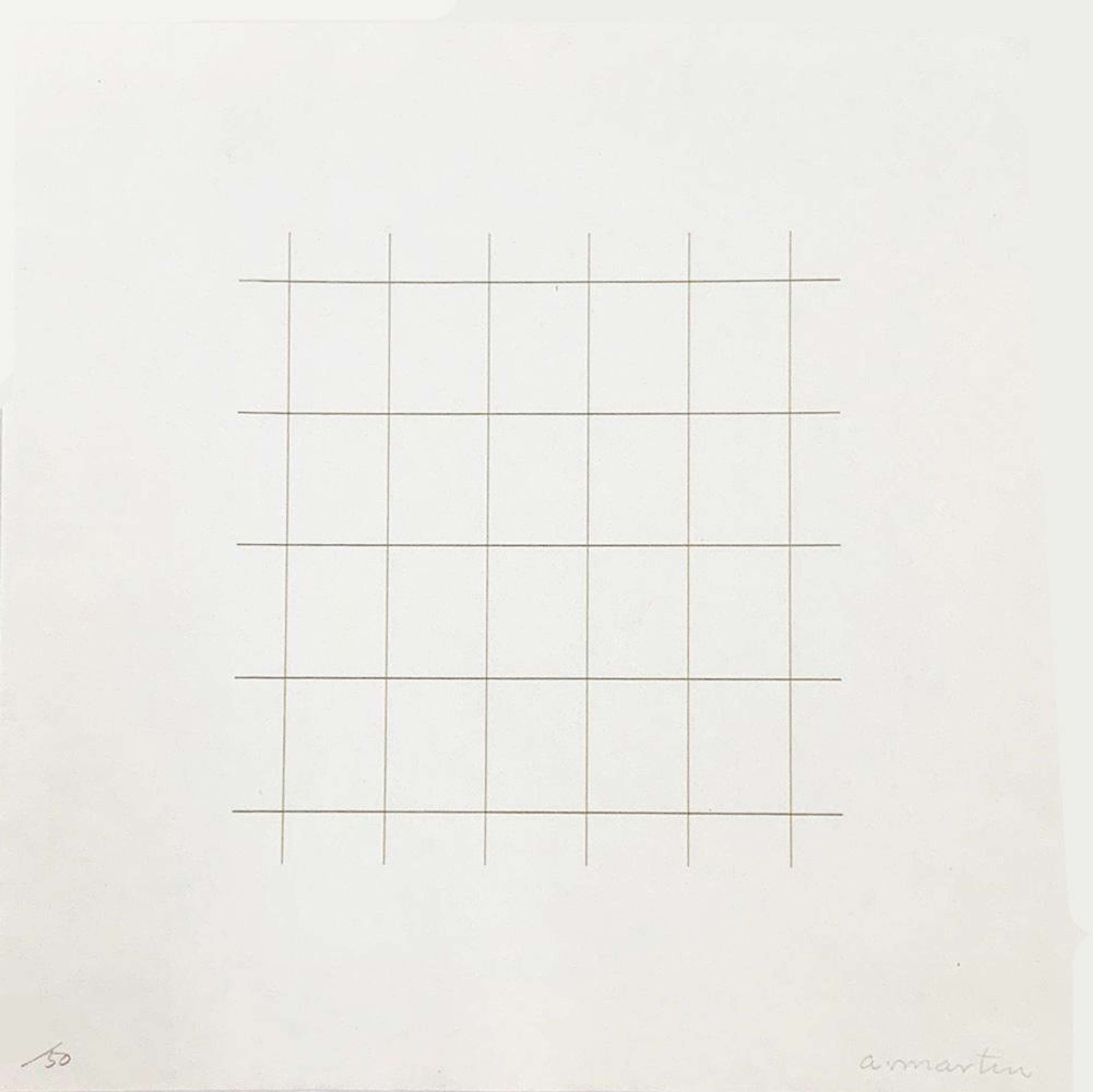 On A Clear Day 24 - Signed Print by Agnes Martin 1973 - MyArtBroker