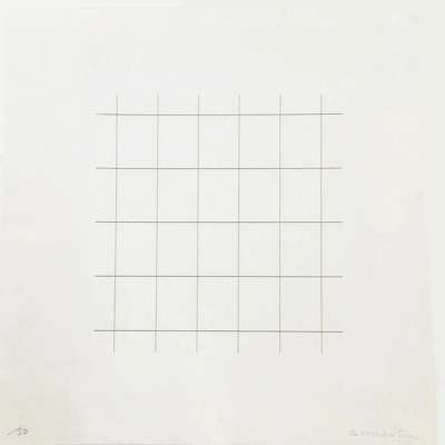 On A Clear Day 24 - Signed Print by Agnes Martin 1973 - MyArtBroker