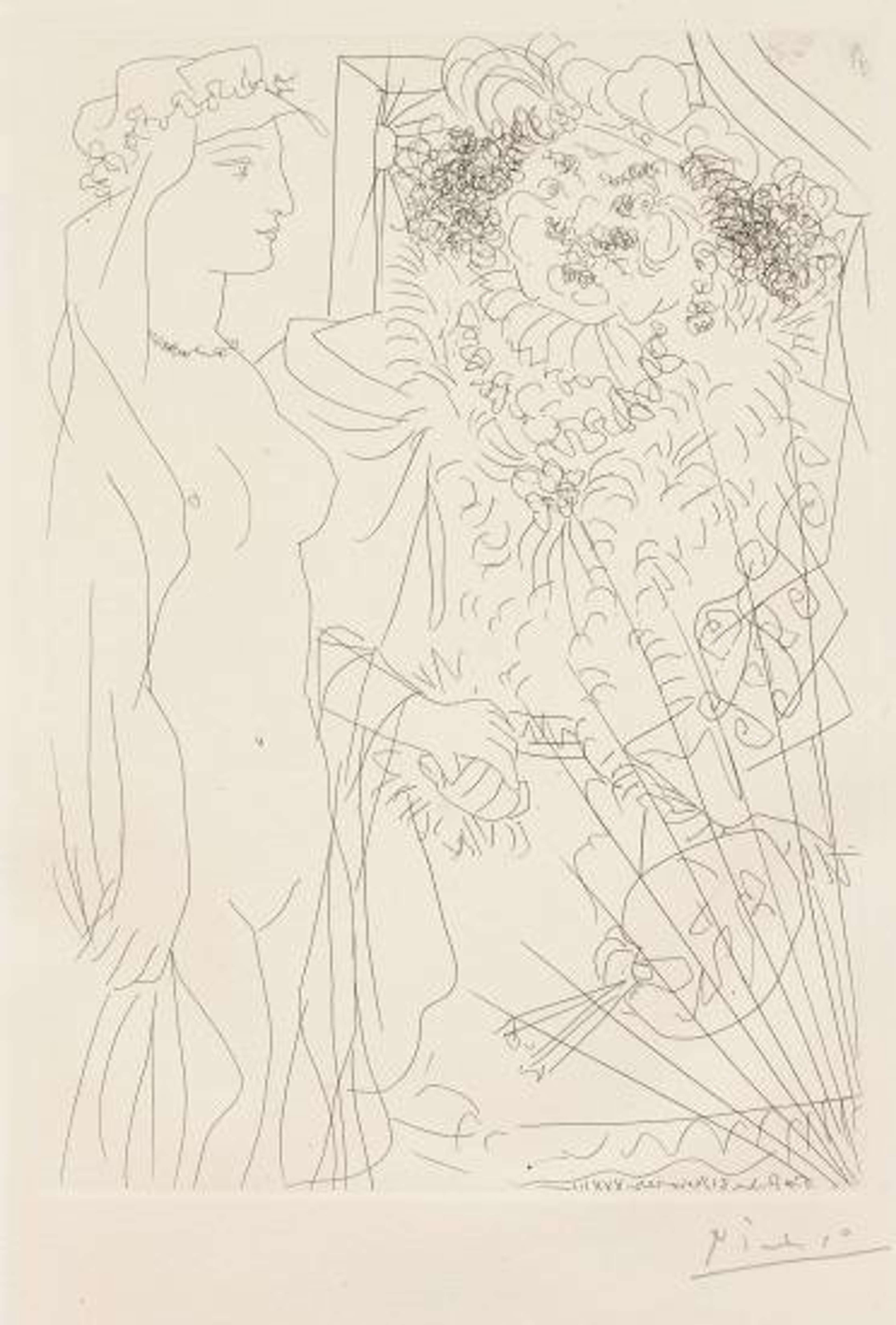 Rembrandt Et Femme Au Voile (La Suite Vollard; Plate 36) - Signed Print by Pablo Picasso 1934 - MyArtBroker