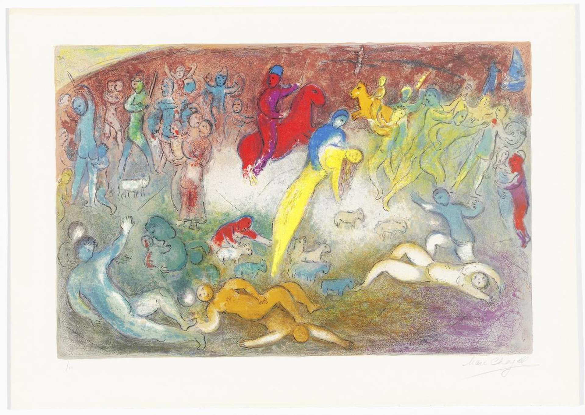 Marc Chagall: Enlèvement De Chloé - Signed Print