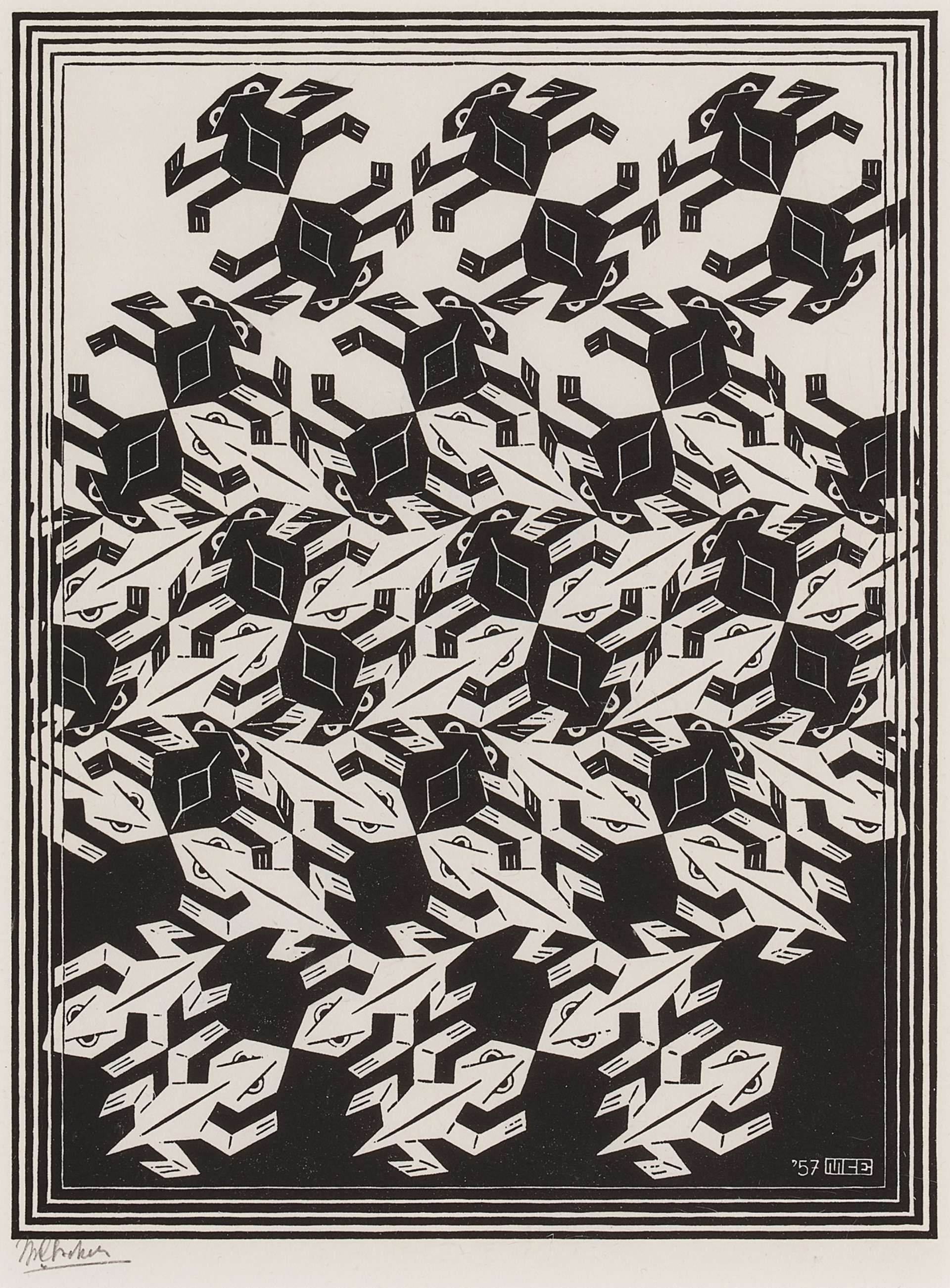 Regular Division Of The Plane V - Signed Print by M. C. Escher 1957 - MyArtBroker
