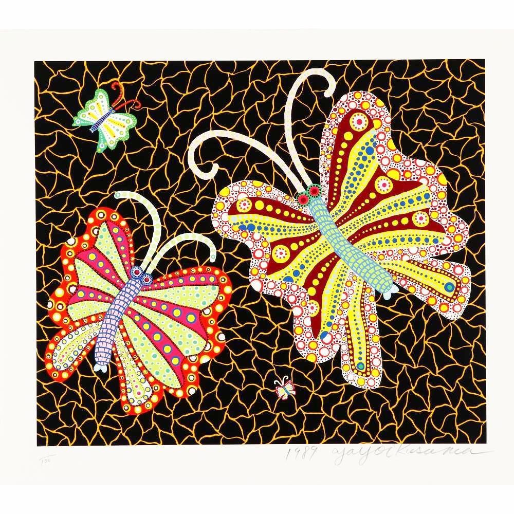 KUSAMA落書き Yayoi Kusama Butterflies (Signed Print) 1989 | For Sale