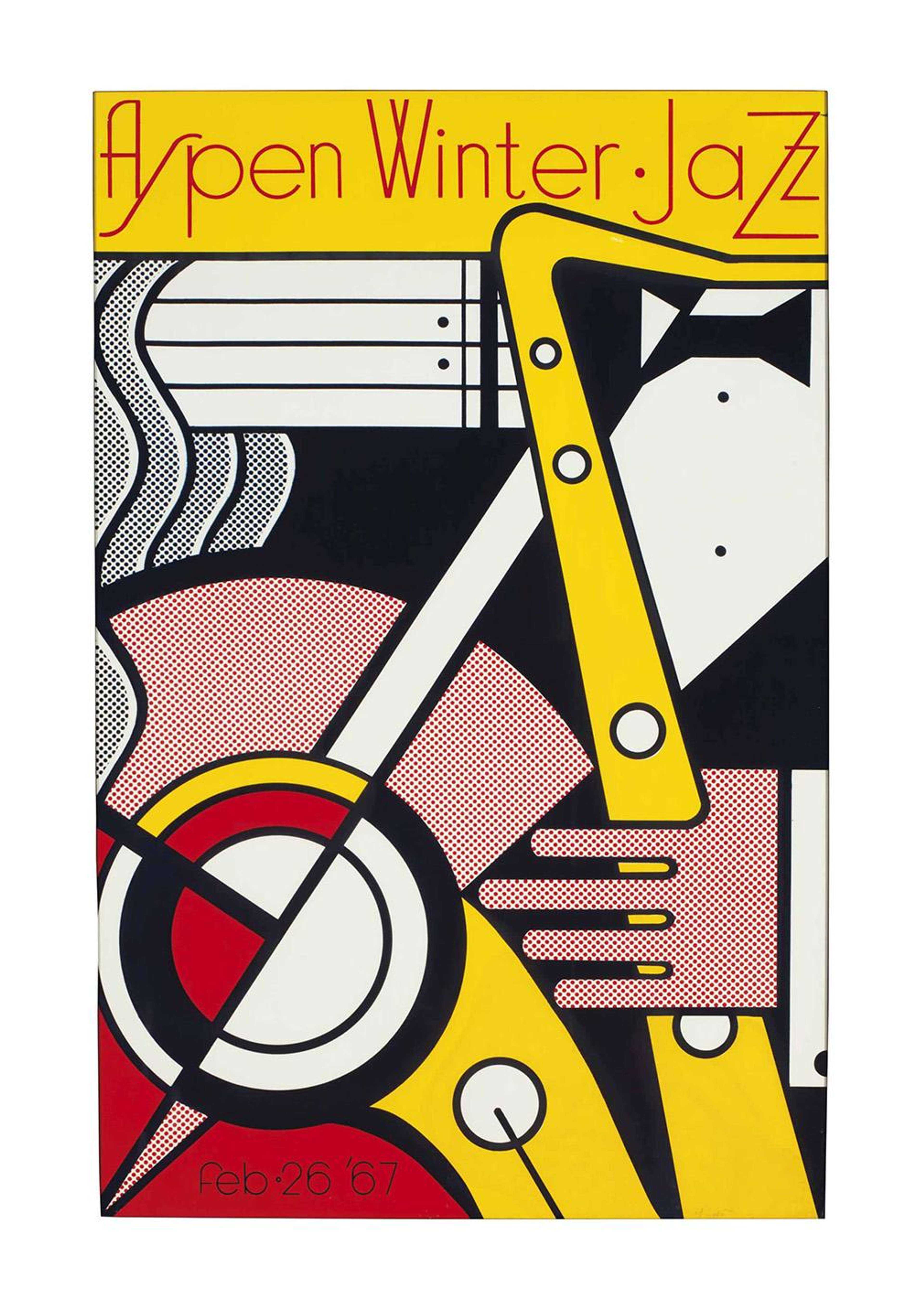 Aspen Winter Jazz Poster - Signed Print by Roy Lichtenstein 1967 - MyArtBroker