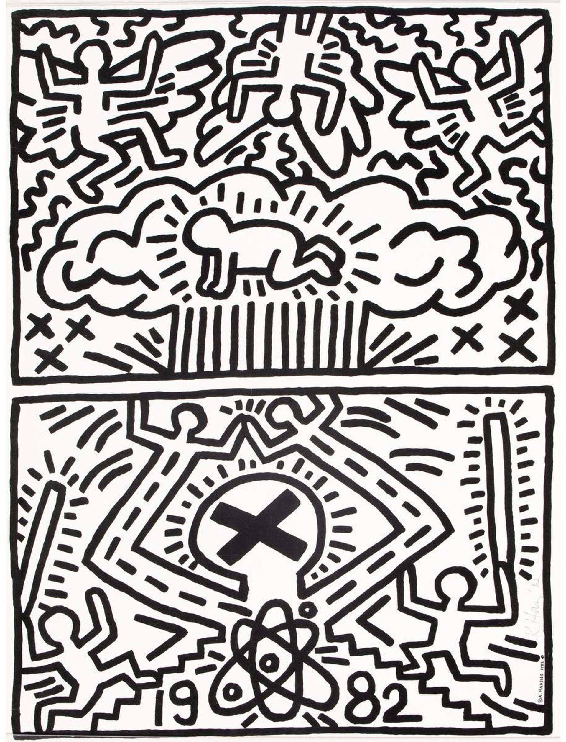 Poster For Nuclear Disarmament - Signed Print by Keith Haring 1982 - MyArtBroker