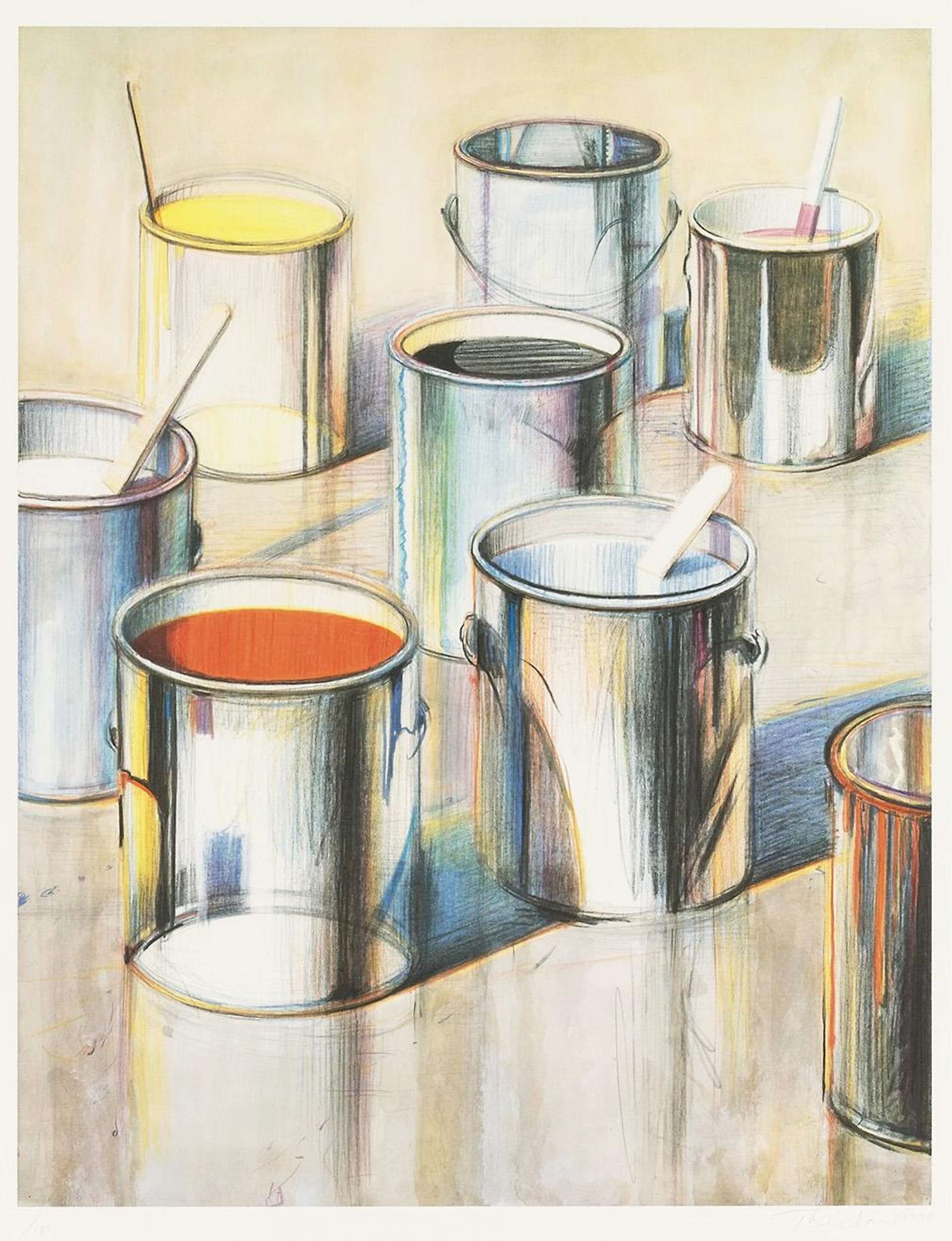 Paint Cans - Signed Print by Wayne Thiebaud 1990 - MyArtBroker
