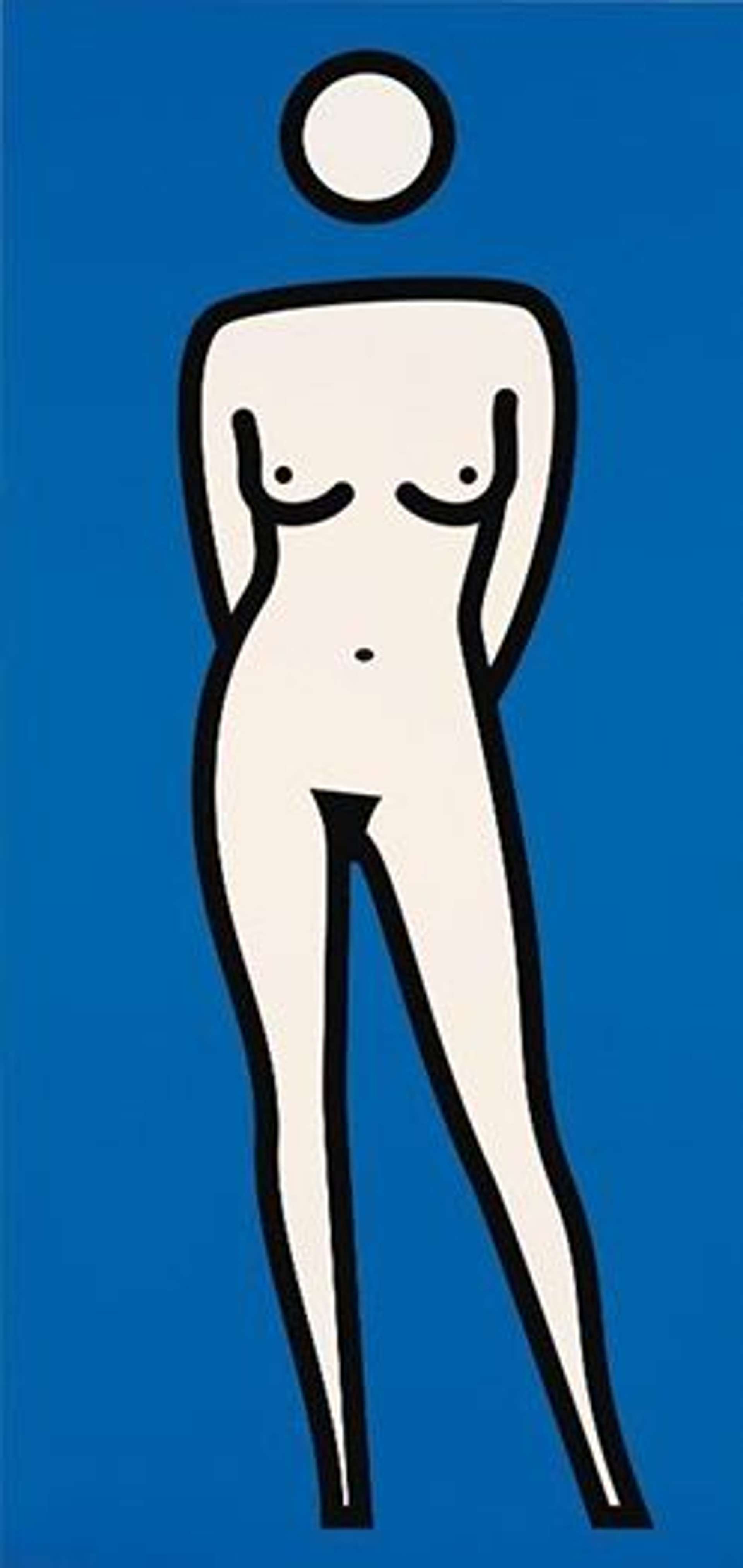 Female Nude Standing Hands Behind by Julian Opie 