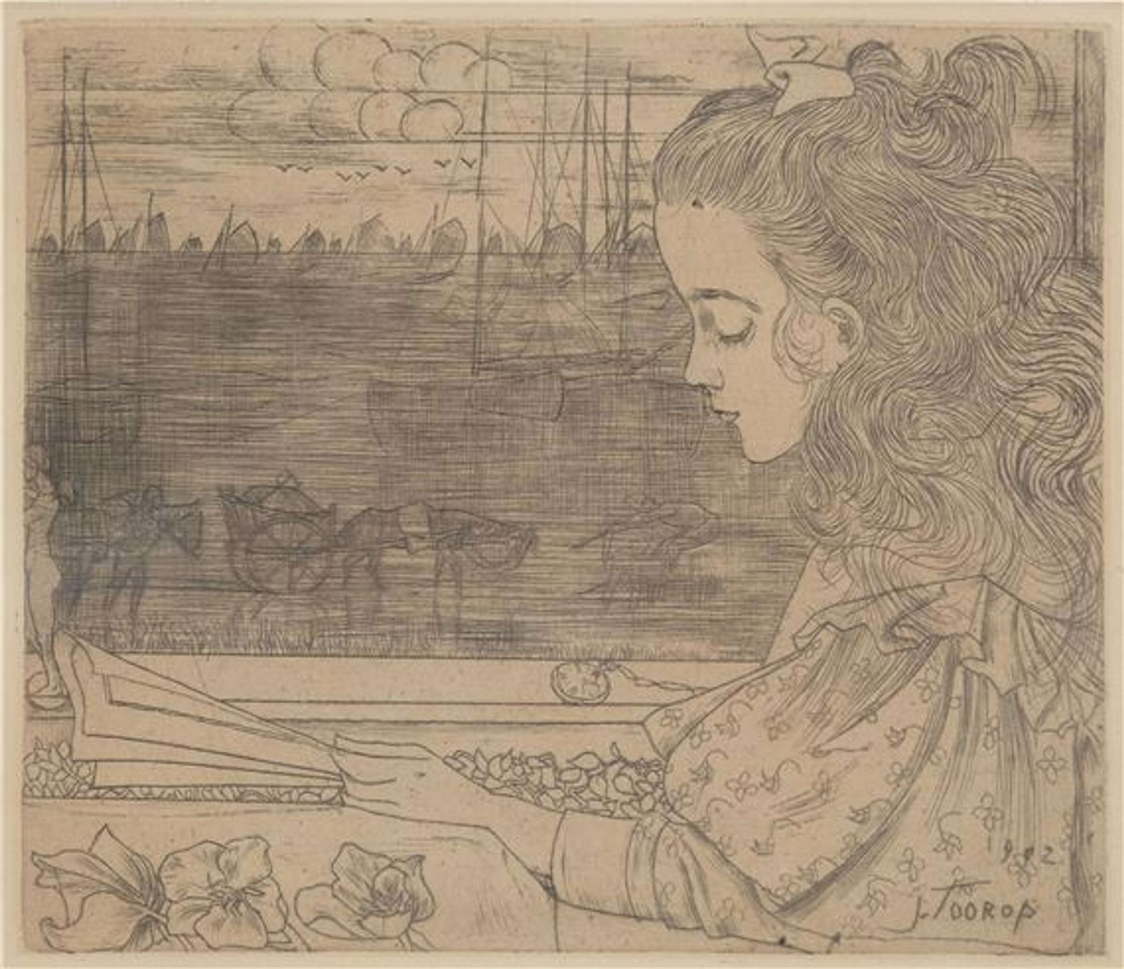 Charley Voor Het Raam (Charley am Fenster) - Unsigned Print by Jan Toorop 1902 - MyArtBroker