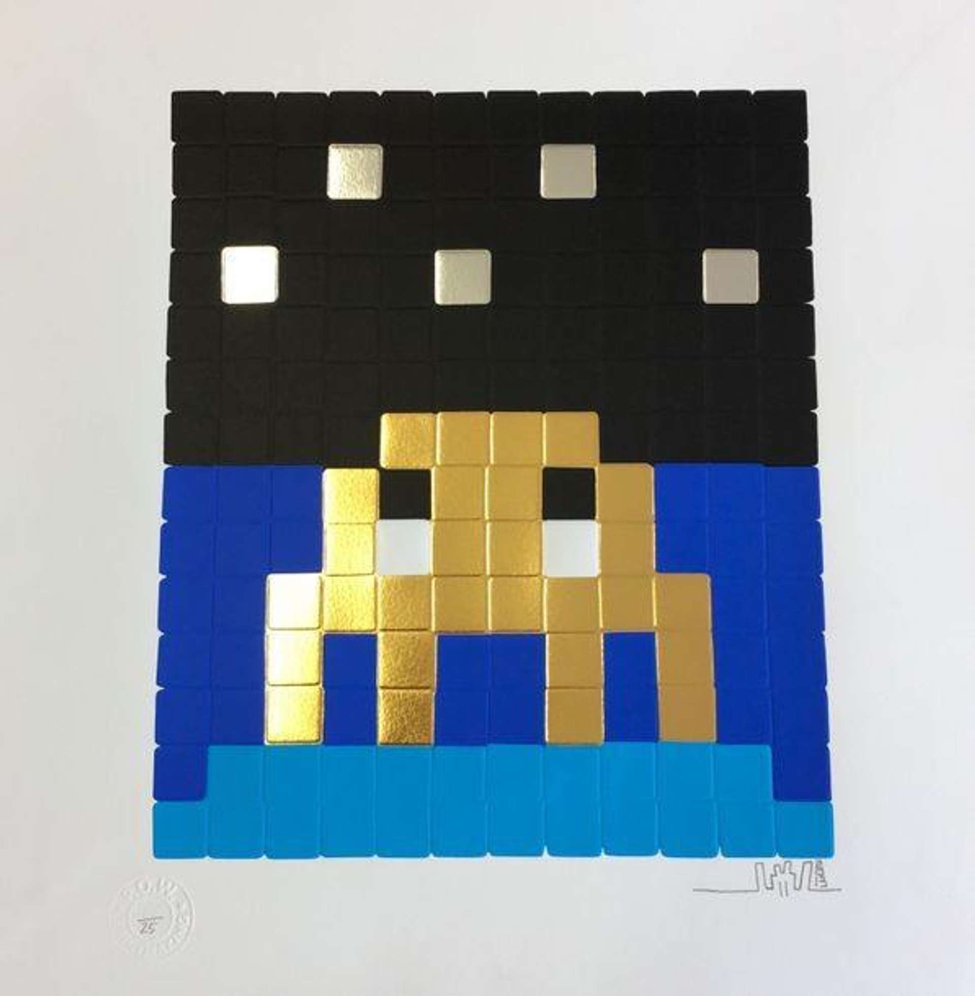 Space One (gold) - Signed Print by Invader 2019 - MyArtBroker